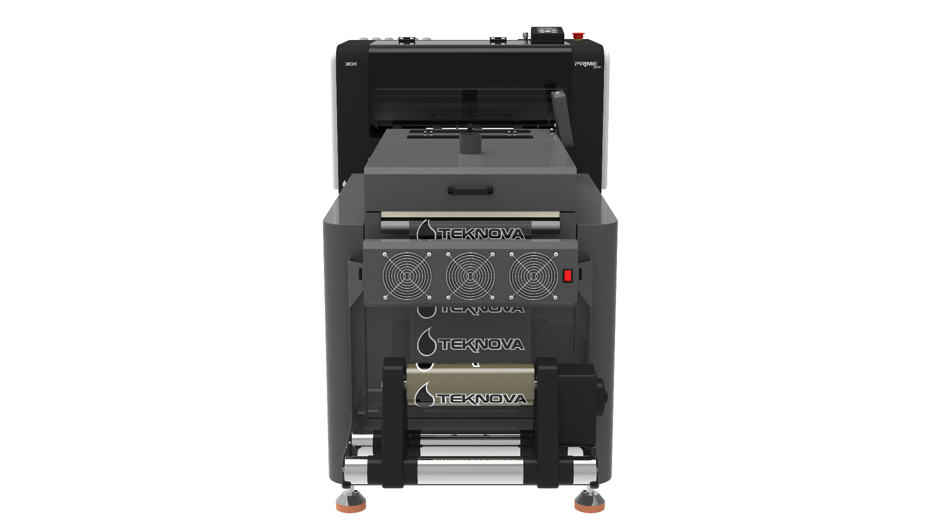 Prime DTF 30X — vista frontal do conjunto impressora + forno